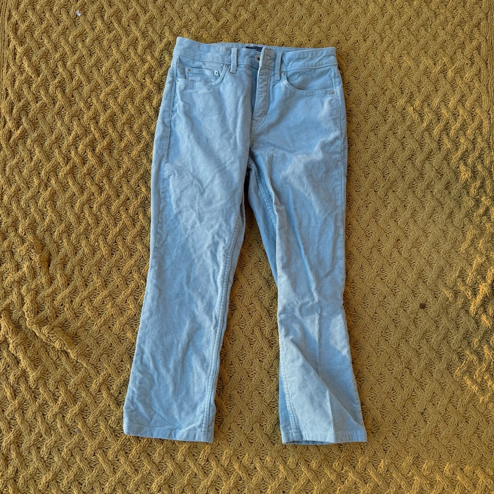 Vineyard Vines Blue Kick Flare corduroy pants women's 25 Preppy Coastal Beach VV